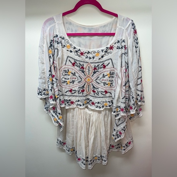 Free People Embroidered Cream Mini Dress - Picture 4 of 6